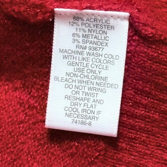 Liz Claiborne Sweater Color Block Red Charcoal Gray Turtleneck Size L NWT - Picture 6 of 7